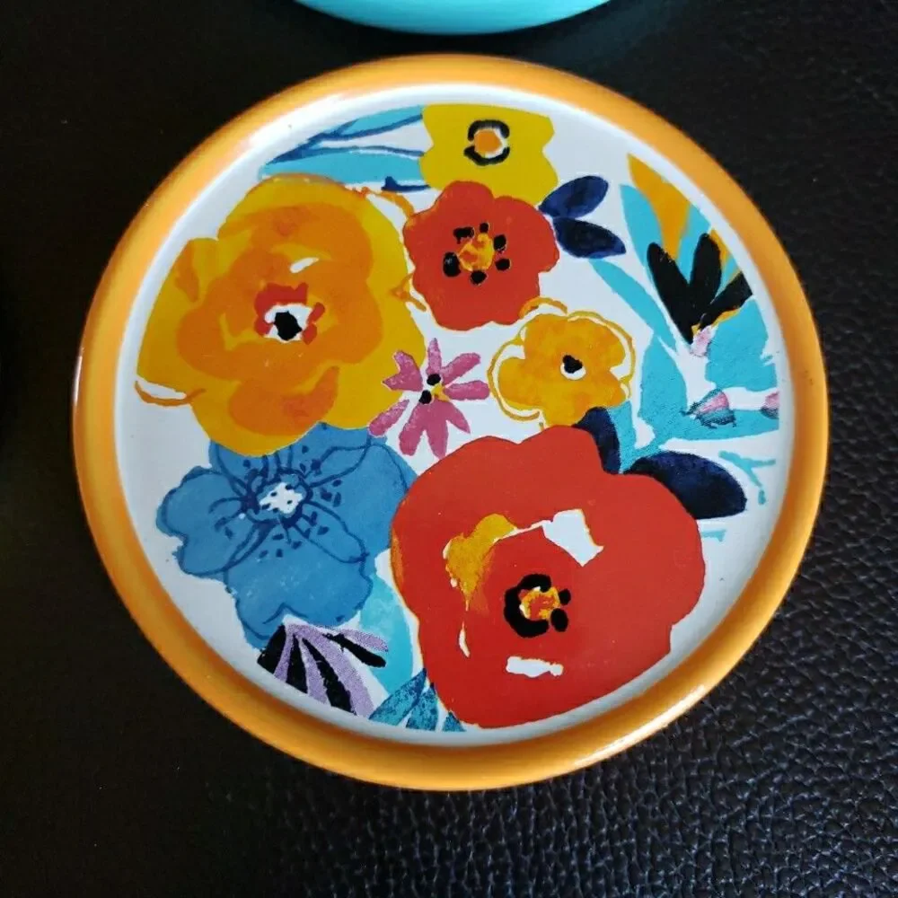 The Pioneer Woman Set of 4 Floral & Paisley Coasters Cork Back Flea Market